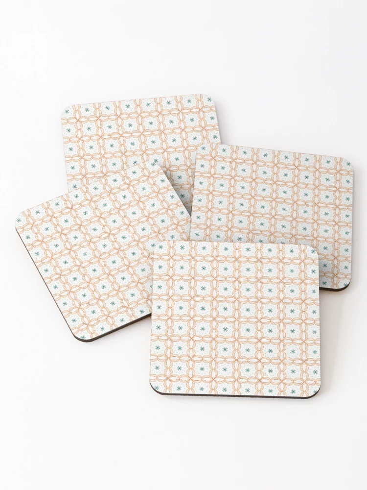 Thumbnail 1 of 5, Coasters (Set of 4), Flower Abstract Mosaic designed and sold by FunkyPattern.