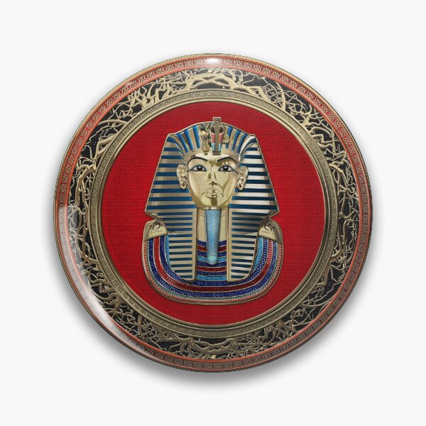 Item preview, King Tut -Tutankhamun's Gold Death Mask over Black Leather designed and sold by Serge Averbukh Art Studio.