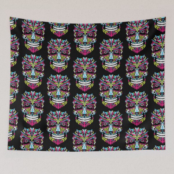 Item preview, The Santa Muerte Color | Skull with flowers designed and sold by RageAnime.