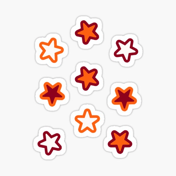 Maroon and Orange Stars Sticker