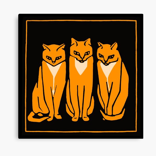Aperçu de l'œuvre Design vintage trois chats orange par Julie de Graag créée et vendue par XiB0.