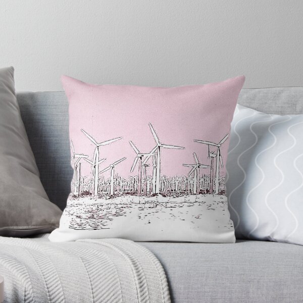 Pink Turbines Throw Pillow