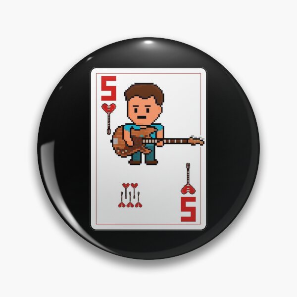 Item preview, Pixelrockstars Five of Hearts Playing Card designed and sold by gkillerb.