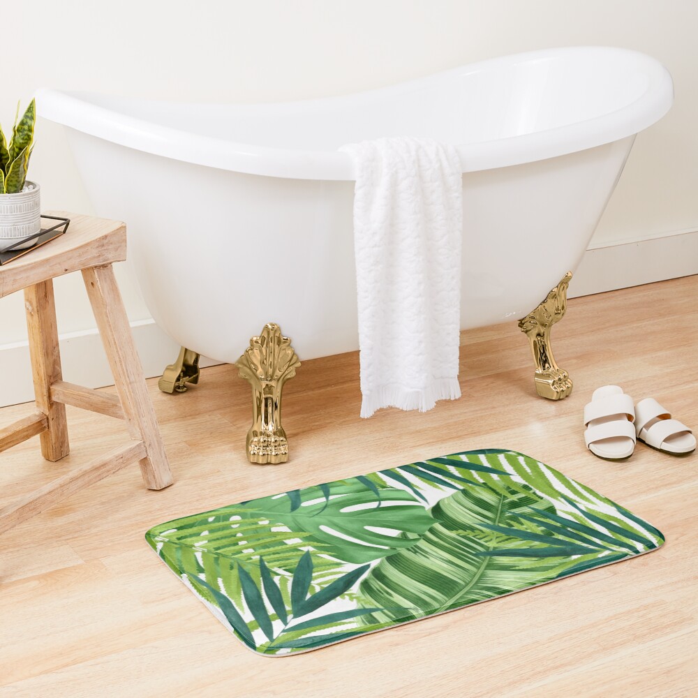 Tropical Leaves III Bath Mat