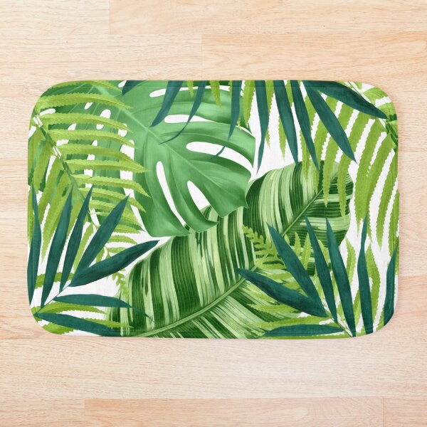 Tropical leaves III Bath Mat