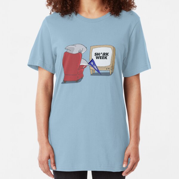 What shark's watch on Shark Week Slim Fit T-Shirt