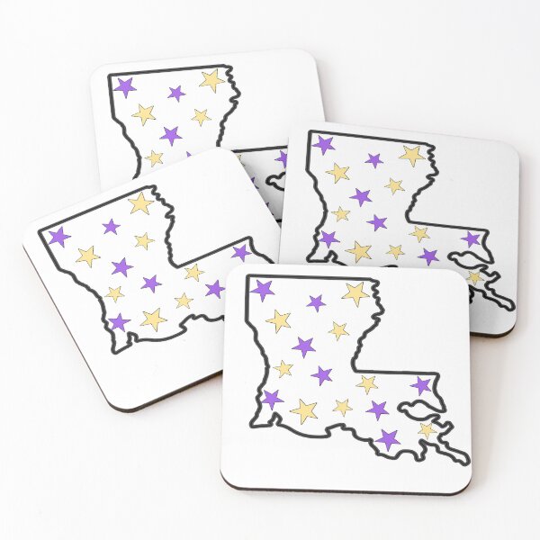 Item preview, Louisiana State with Purple and Gold Stars designed and sold by adelaideb1.