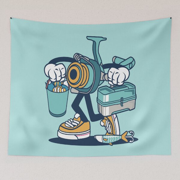 Item preview, Fishing tool cartoon designed and sold by cartoonbug.