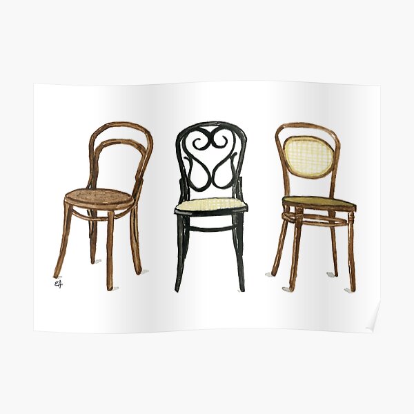 Thonet Chairs - Watercolor Painting Poster