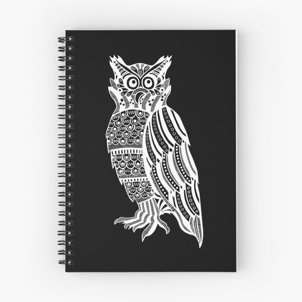 Aperçu de l'œuvre Life's A Hoot Alone - Blanc sur noir créée et vendue par ReviveMind.