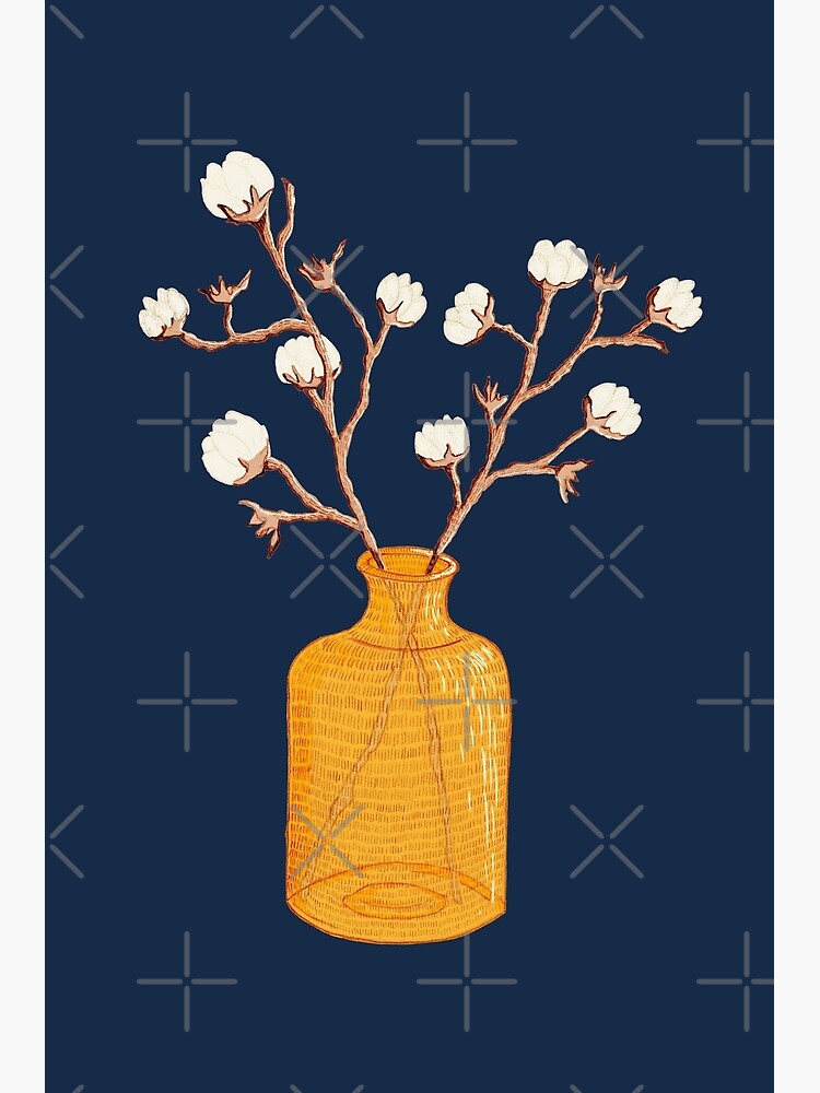 Still life - Cotton branches in a ochre vase by PrintablesP