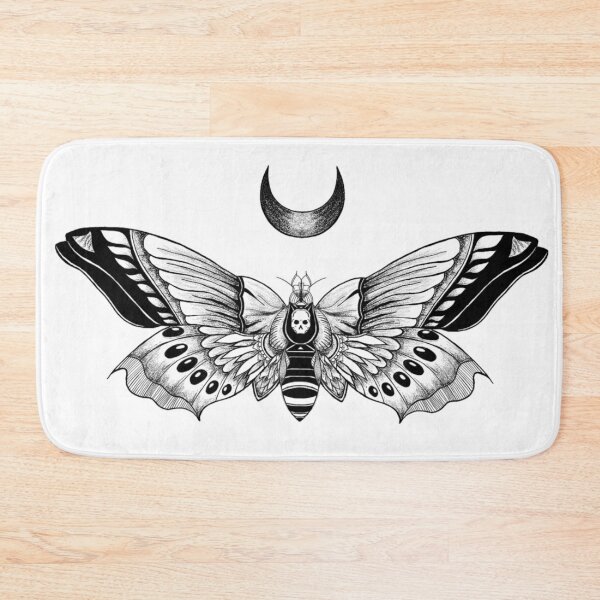 Item preview, Tattoo style death moth  designed and sold by peachesandbeans.