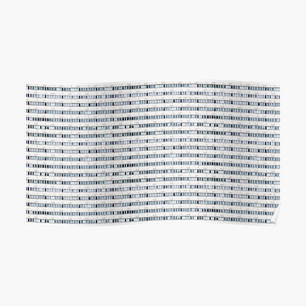 Berlin, Alexanderplatz: building made with precast concrete slabs seamlessly repeated Poster