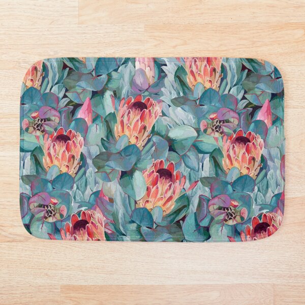 Protea Flowers Bath Mat