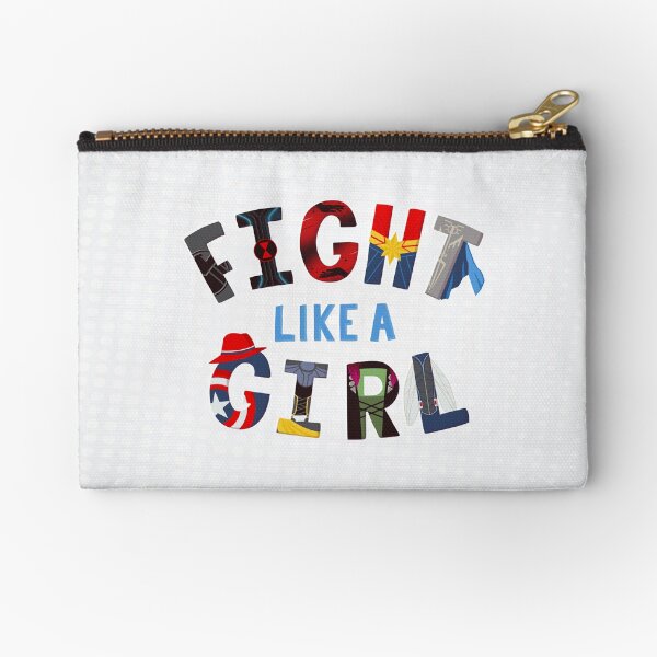 Fight Like a Girl Superheroes Zipper Pouch