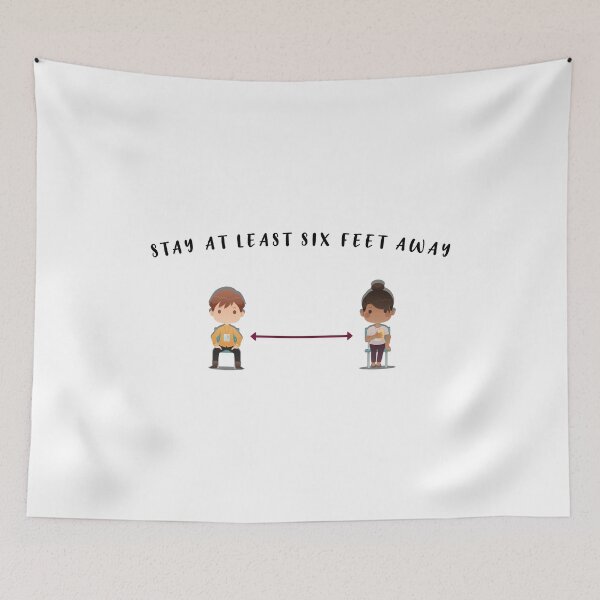 Item preview, STAY AT LEAST SIX FEET AWAY  - Social Distancing Expert - Cute Face Mask Gift designed and sold by MJLdesigns.