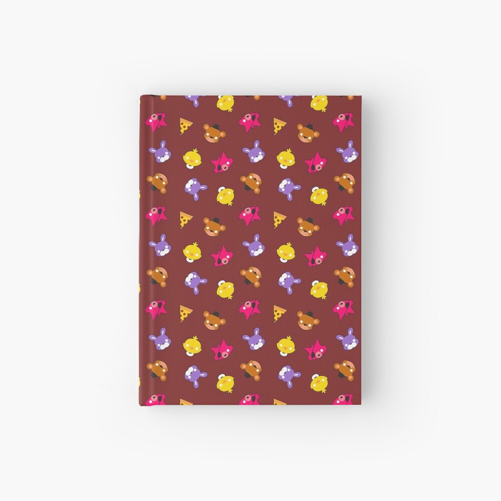 FNAF // Freddy's Faces Pattern Cute Kawaii Chibi for kids Hardcover Journal