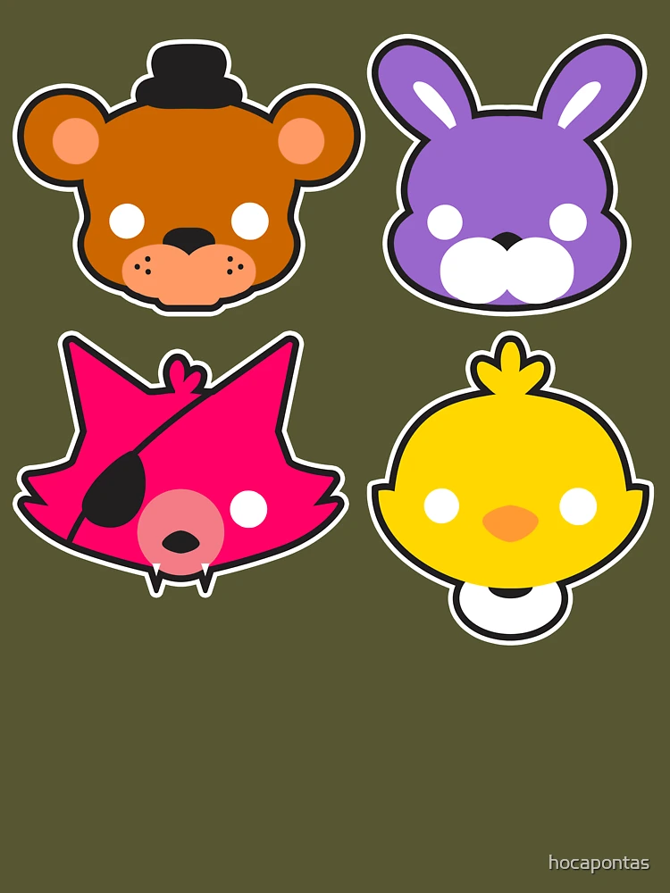 FNAF // Freddy's Faces Pattern Cute Kawaii Chibi for kids Sticker