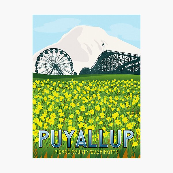 Vintage Puyallup Washington Poster Photographic Print