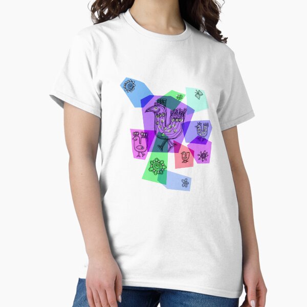 Colour Full Birds on blue Classic T-Shirt