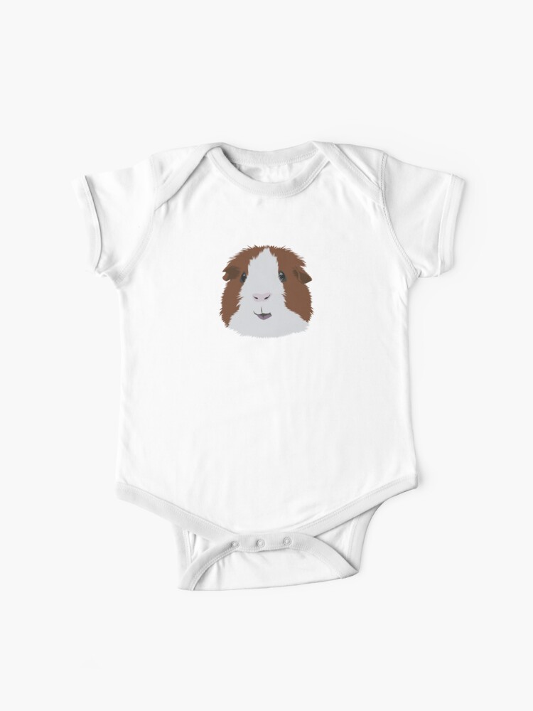 Mocha The Brown And White Guinea Pig Baby One Piece By Kcpetportraits Redbubble