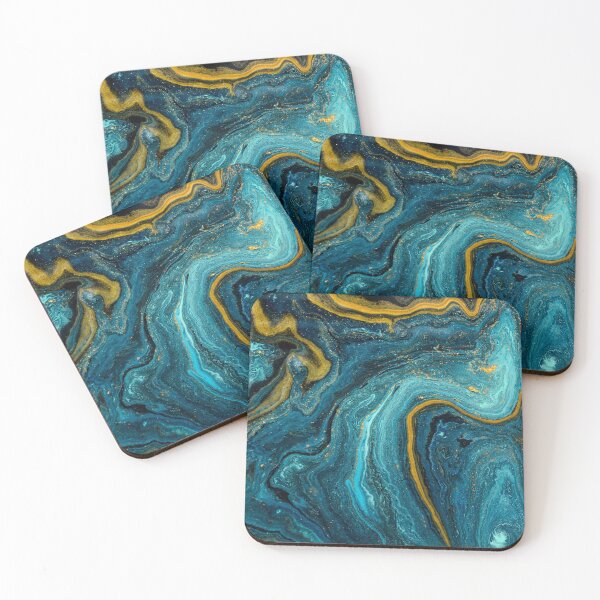 Item preview, Liquid Blue Marble With Gold  designed and sold by KarolinaPaz.
