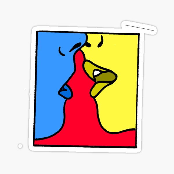 retro kiss Sticker