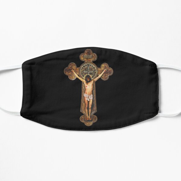St Benedict Crucifix Cross Jesus Passion Stations of the Cross - Via Crucis Flat Mask