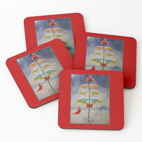 Item preview, BUTTERFLY WINTER : Vintage Tree with Snow Abstract Surreal Print designed and sold by posterbobs.