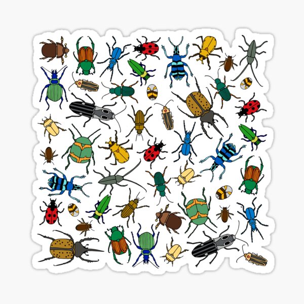 Item preview, Beetles Pattern || Bugs || Insects || Pattern designed and sold by Hilary Leslie.