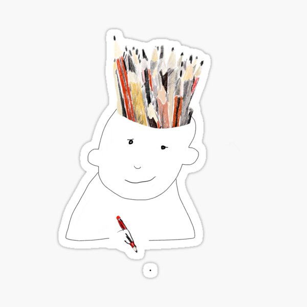 Pencil Head Sticker