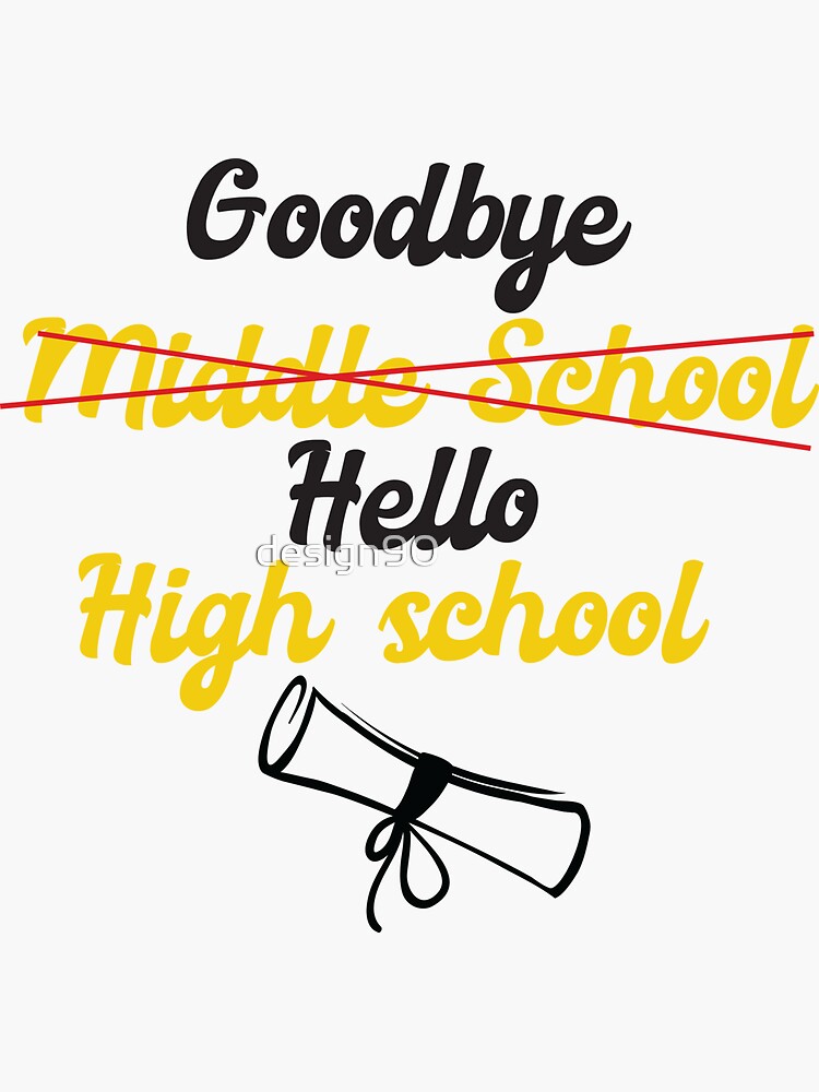 Goodbye Middle Hello High School Banner, Out 5th Grade Hello 8th Grade Hanging Decorations, Straight Outta 5th Grade, Glittery Class Of