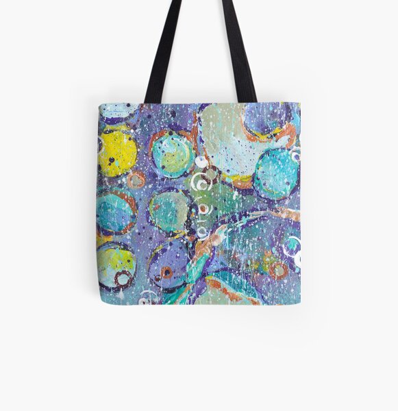 Circle Space Bright Abstract All Over Print Tote Bag