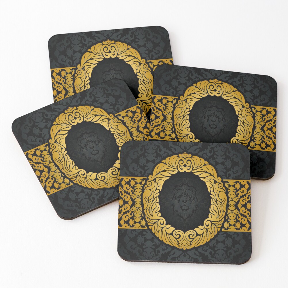 "Black and Gold Vintage" Coasters (Set of 4) for Sale by Stoutcho