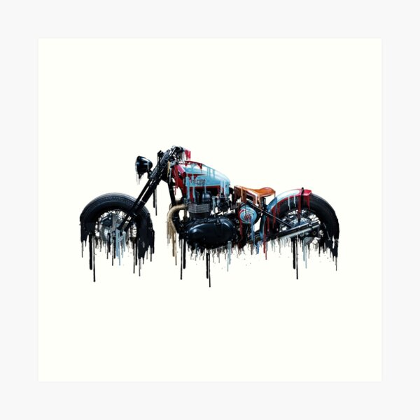 Awesome Triumph Bobber Liquid Metal Art Art Print