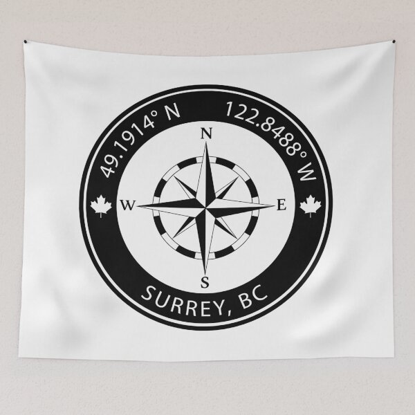 Item preview, Surrey, British Columbia Geographical Coordinates designed and sold by TeeOhGraphics.