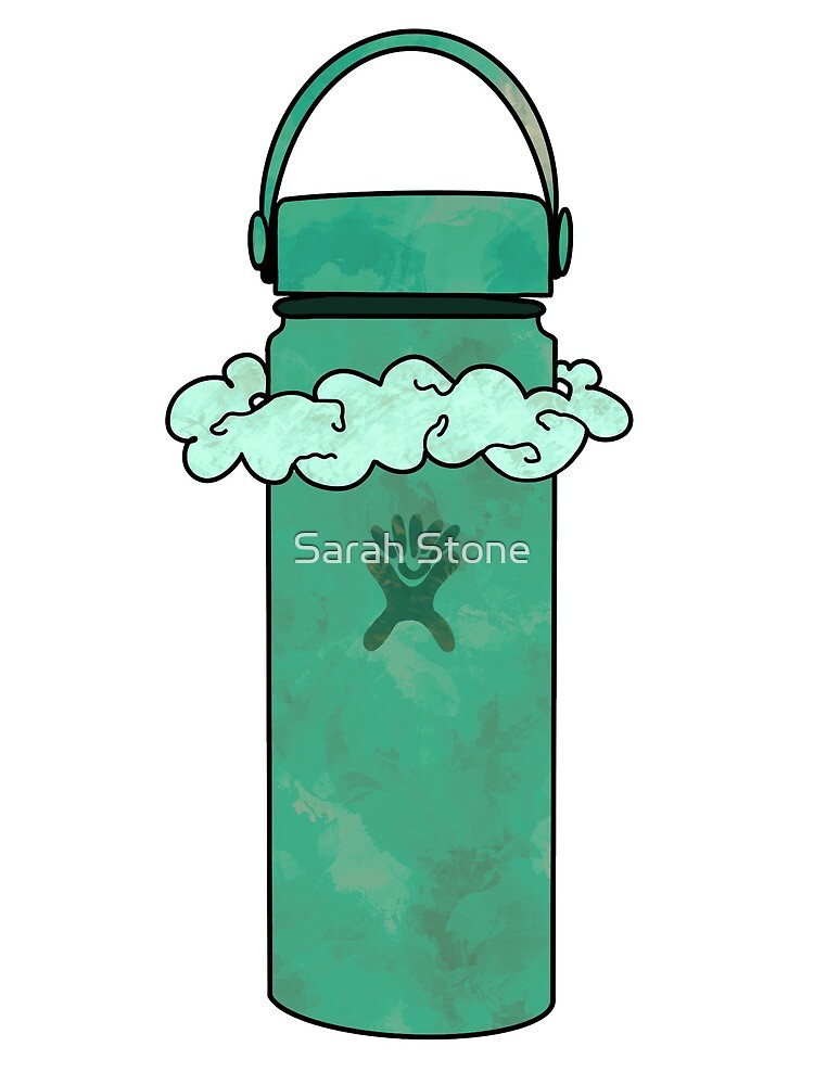 Cartoon of a 2025 green hydro flask