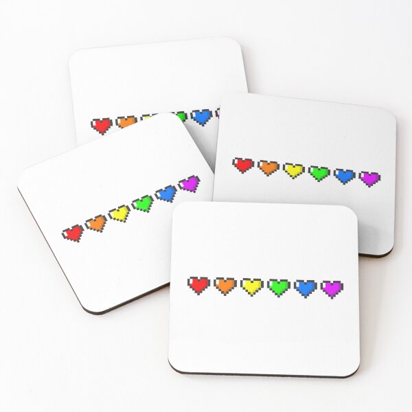 Item preview, 8-bit LGBT+ Pride Hearts designed and sold by SpookyWoosh.