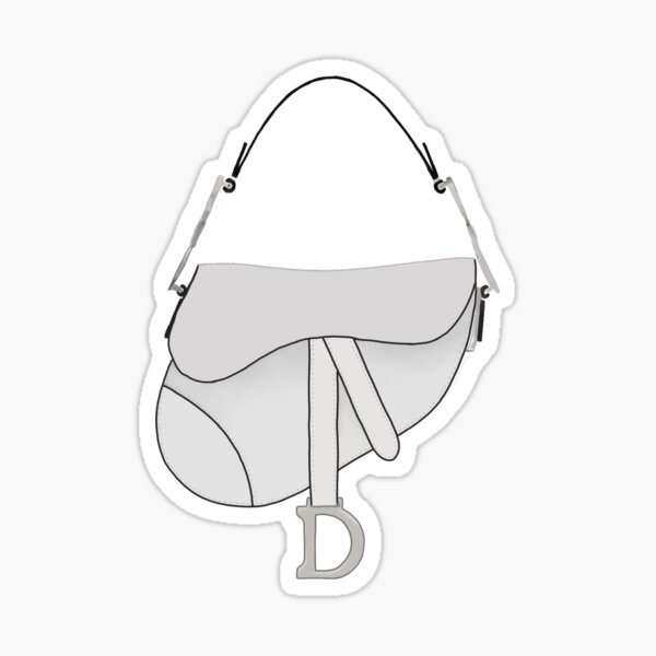 Dior Saddle Bag White Grey Drawing Sticker