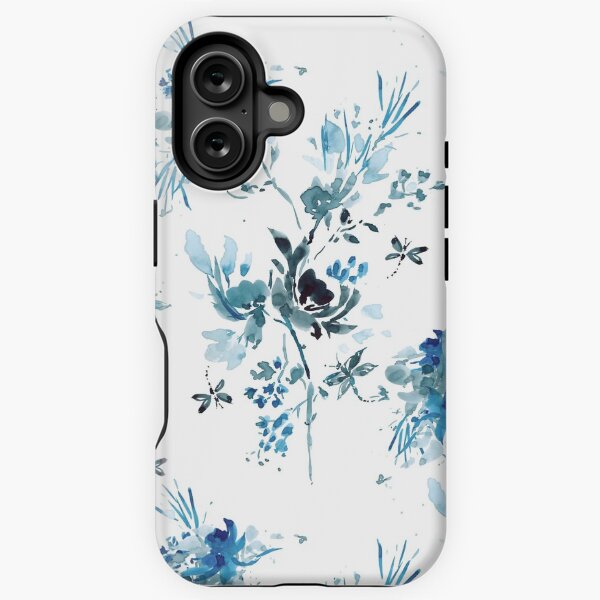 Item preview, Blue Floral with Dragonflies designed and sold by handandhart.