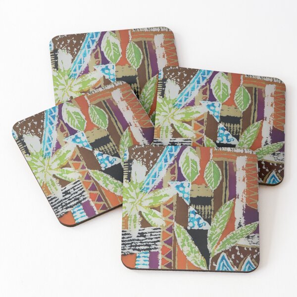 Item preview, African Abstract Brushy Batik Leaves designed and sold by Leslie Rogers Todder.