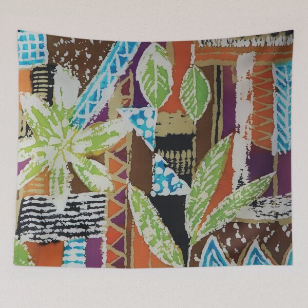 Item preview, African Abstract Brushy Batik Leaves designed and sold by Leslie Rogers Todder.