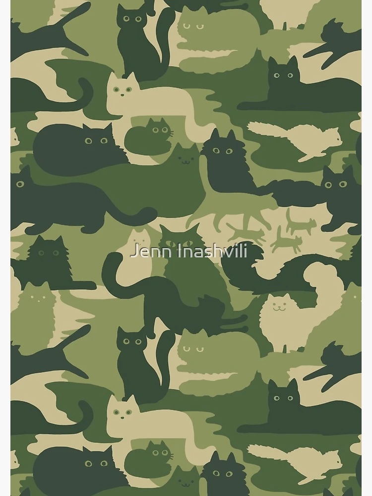 ARTCANVAS Army Green Pink Black Camo Camouflage outlet Cat Kitten Pattern Canvas Art Print