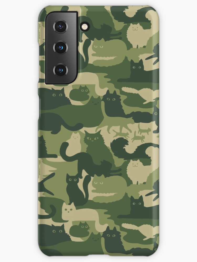 Camouflage Pattern with Cats Green Cat Camo