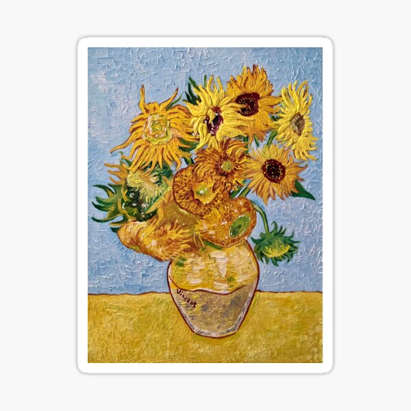Replication of Van Gogh's Sunflowers by Rachael Garcia Sticker