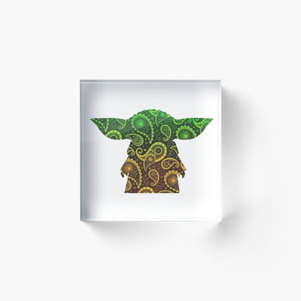 Download Baby Yoda Pattern Acrylic Blocks Redbubble