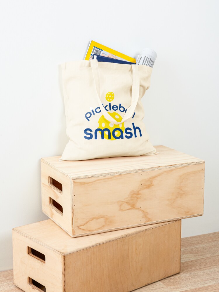 Alternate view of Funny Yellow Pickleball Smash Tote Bag