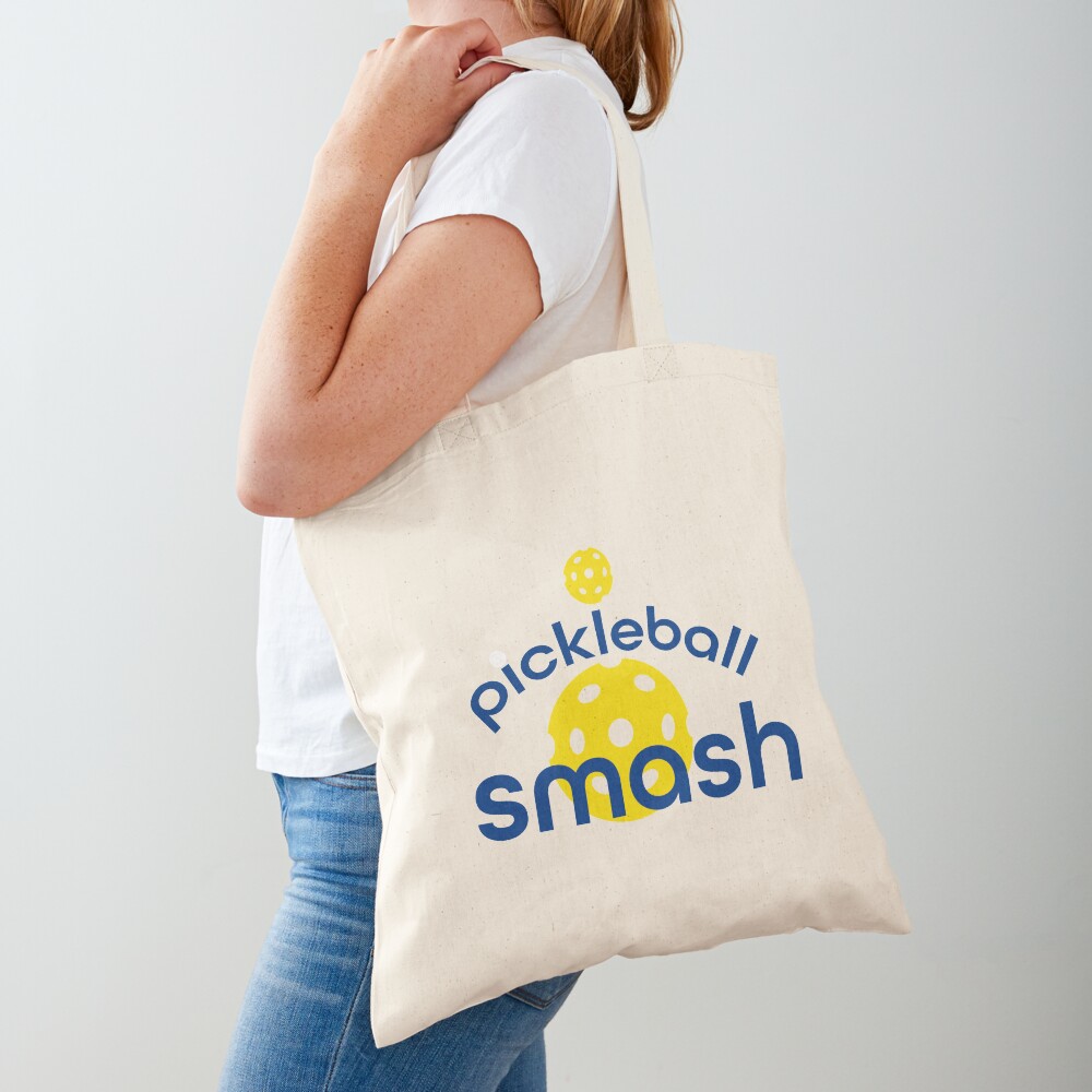 Funny Yellow Pickleball Smash Tote Bag