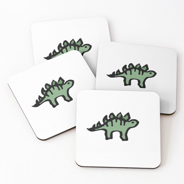 Item preview, Pequeño y lindo estegosaurio en linóleo (verde) designed and sold by bassoongirl123.