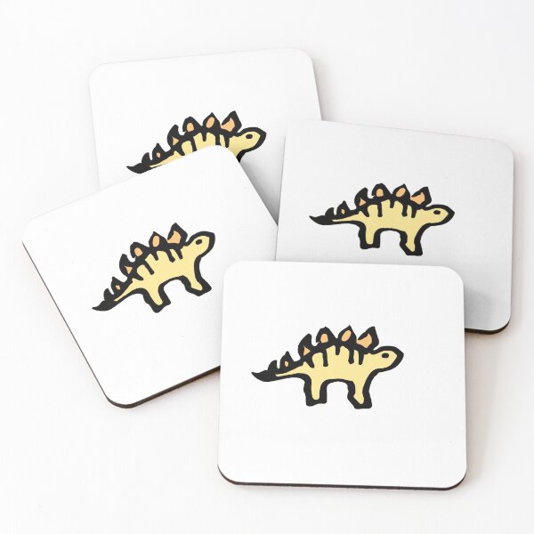 Item preview, Lindo y pequeño Stegosaurus en linóleo (amarillo) designed and sold by bassoongirl123.